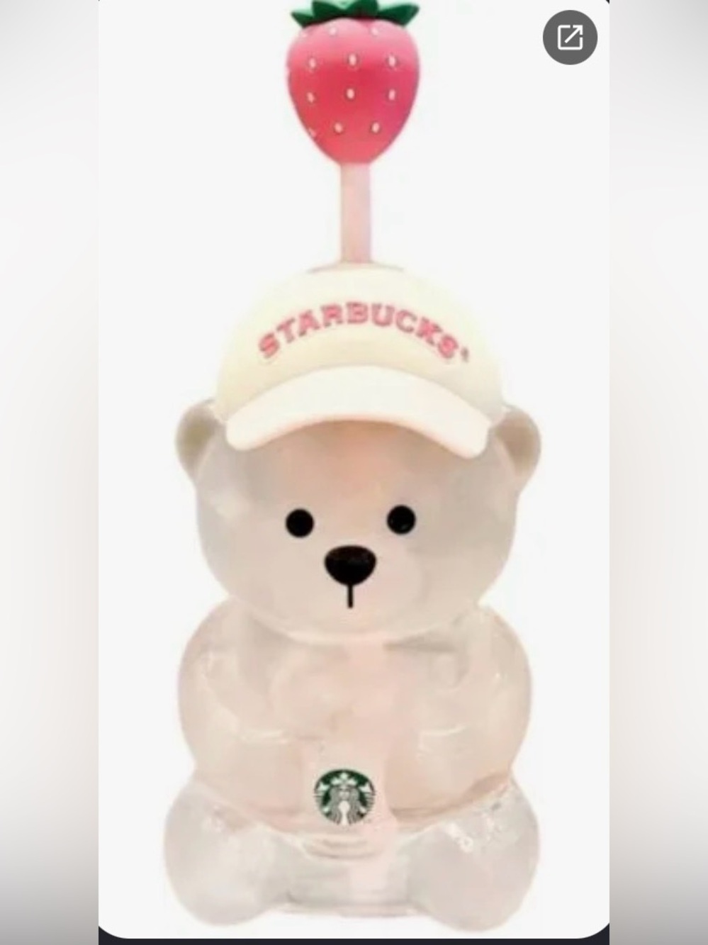 Starbucks Pink Bearista Glass Tumbler Cup SEALED